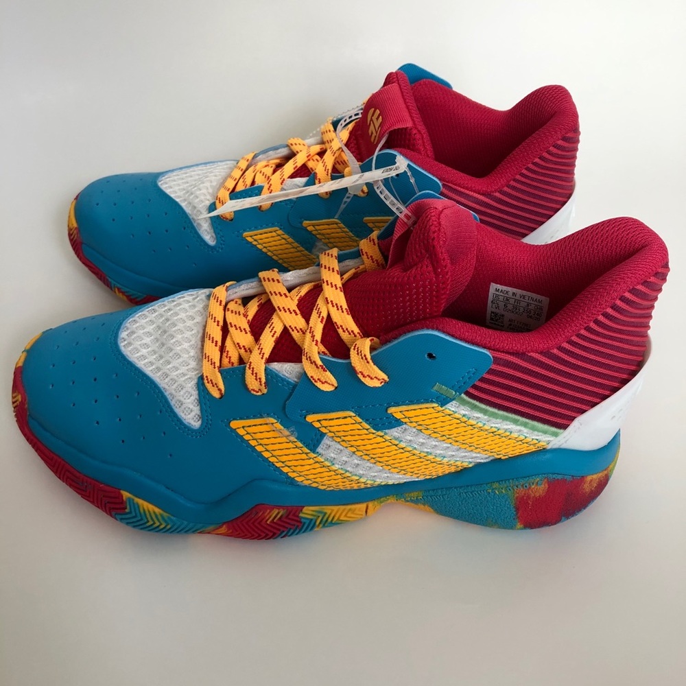 Adidas Harden Stepback J FY2983 Cyan Solar Sz 6.5 - Picture 3 of 9